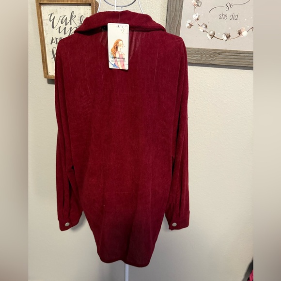 PrettyGarden Red Ribbed Top - Picture 2 of 3